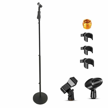5 CORE Universal Microphone Stand Height Adjustable 35 to 57 Round Base Floor Mic Holder Metal Build MS RBL HND CLCH